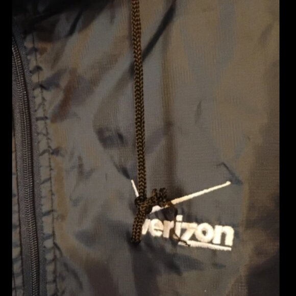 Verizon Wireless Blue 1/4 Zip Up Medium Rain Windbreaker Hooded Jacket Dunbrooke - Picture 5 of 11